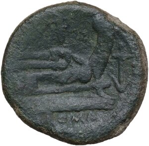reverse: Anchor (first) series.. AE As, 209-208 BC