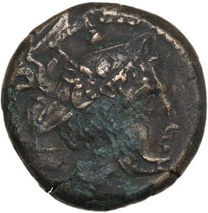 obverse: Minturnae Second Punic War issue. Corn-ear and KA series.. AE Sextans. Sicily, 207-206 BC