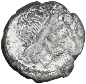 obverse: Fly series. AR Victoriatus, uncertain mint, 205 BC