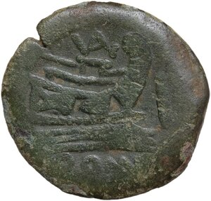 reverse: Valerius (?). AE As, 169-158 BC