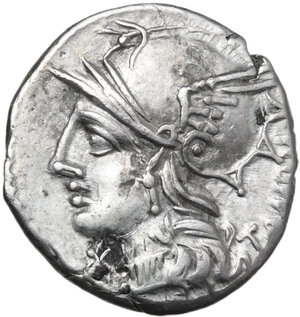 obverse: M. Baebius Q. f. Tampilus. Denarius, 137 BC