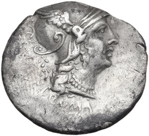 obverse: C. Servilius M.f.. Denarius, 136 BC