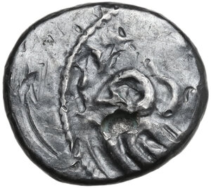 obverse: Central Gaul, Sequani. AR Fourreé (?) Quinar, c. 100 BC