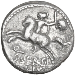 reverse: M. Sergius Silus. Denarius, 116 or 115 BC