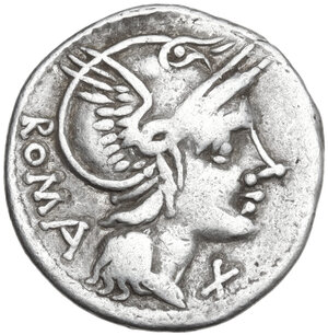 obverse: L. Flaminius Chilo. Denarius, 109 or 108 BC