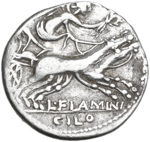 reverse: L. Flaminius Chilo. Denarius, 109 or 108 BC
