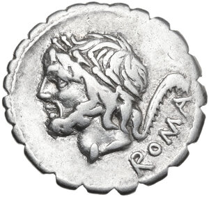 obverse: L. Memmius Galeria. Denarius serratus, 106 BC