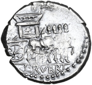 reverse: L. Rubrius Dossenus. Denarius, 87 BC