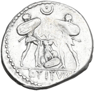 reverse: L. Titurius L. f. Sabinus. . AR Denarius, 89 BC