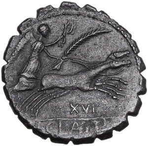 reverse: Ti. Claudius Nero. Denarius serratus, 79 BC