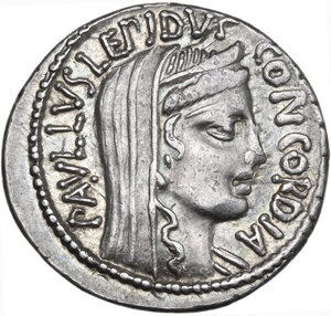 obverse: L. Aemilius Lepidus Paullus. Denarius, 62 BC