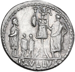 reverse: L. Aemilius Lepidus Paullus. Denarius, 62 BC
