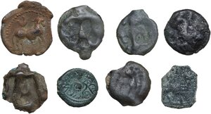 reverse: Lot of eight (8) unclassified bronze Celtic coins