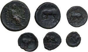 reverse: Lot of six (6) bronze greek and coins