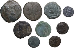 obverse: The Roman Republic.. Lot of nine (9) unclassified AE denominations