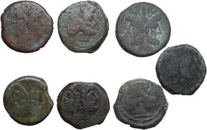 obverse: The Roman Republic.. Lot of seven (7) unclassified AE Asses