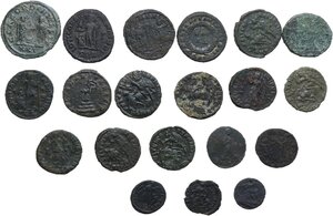 reverse: The Roman Empire.. Lot of twenty (20) bronze roman late antique coins