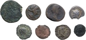 obverse: Miscellanea.. Lot of eight (8) silver and bronze greek and roman coins