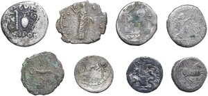 reverse: Miscellanea.. Lot of eight (8) silver roman coins