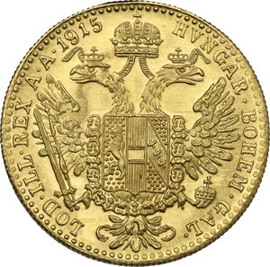reverse: Austria.  Franz Joseph (1848-1916). AV Ducat 1915. Restrike
