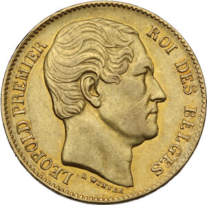obverse: Belgium.  Leopold I (1831-1865).. AV 20 Francs 1865