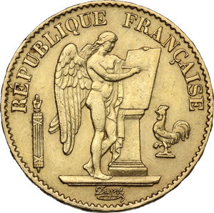 obverse: France.  Third republic (1870-1940).. AV 20 francs 1874 A, Paris mint