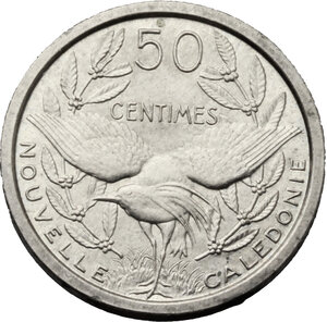reverse: France - Nouvelle-Calédonie. NI 50 centimes 1949. ESSAI