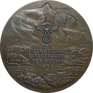 obverse: Germany. AE Commemorative medal of the XXI Internationationale 6-Tagefahrt der FICM, 1939