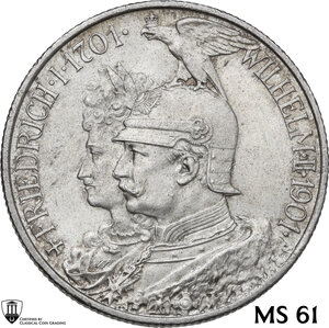 obverse: Germany. Prussia..  Wilhelm II (1888-1918).. AR 2 Mark 1901 A, Berlin mint