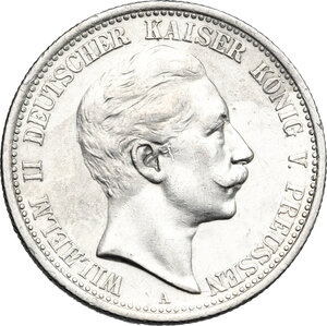 obverse: Germany. Prussia..  Wilhelm II (1888-1918).. AR 2 Mark 1907, Berlin mint