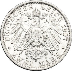 reverse: Germany. Prussia..  Wilhelm II (1888-1918).. AR 2 Mark 1907, Berlin mint