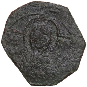 obverse: Italy .  Ruggero II (1105-1154).. AE Follaro. Messina mint. 1141-1154 AD
