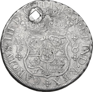 reverse: Mexico.  Carlos III (1759-1788).. AR 8 Reales, 1768, Mexico City