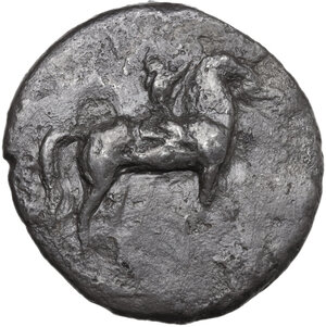 obverse: Southern Apulia, Tarentum. AR Nomos, 302-280 BC. Sa-, Philiarchos and Aga-, magistrates