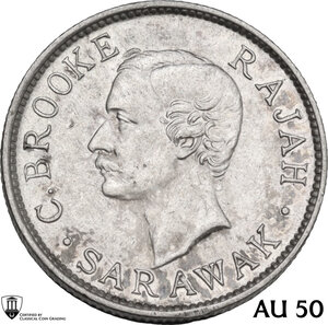 obverse: Sarawak.  Charles J. Brooke, Rajah (1868-1917). AR 10 Cents 1911