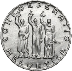 obverse: Switzerland.  Confoederatio Helvetica. AR 5 francs 1941 B, Bern mint