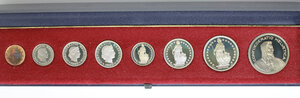 obverse: Switzerland. Serie (1,5,10,20 Rappen, 1/2,1,2,5 Francs)  Proof 1980 in official box
