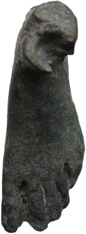 obverse: Greek or Roman. Bronze left foot. Most likely votive.  33x11 mm, height: 17 mm