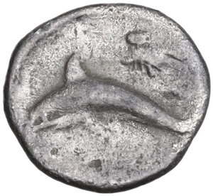 reverse: Southern Apulia, Tarentum. AR Hemilitron, c. 325-280 BC