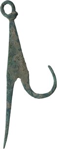 obverse: Roman period. Bronze hook.  84x29 mm