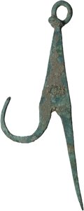 reverse: Roman period. Bronze hook.  84x29 mm
