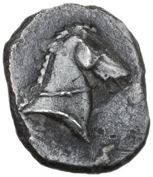 obverse: Southern Apulia, Tarentum. AR 3/4 Obol, c. 325-280 BC
