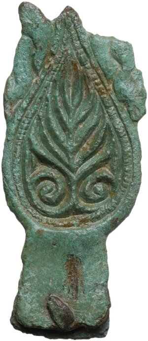 obverse: Late Roman period. Bronze end part of 