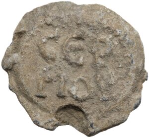 reverse: Late Roman period or Byzantine. Lead bulla with inscription 