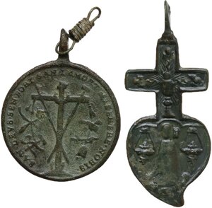 reverse: Reinassance. Lot of two (2) bronze votive pendants, one with S. Antonio and the Madonna di Loreto