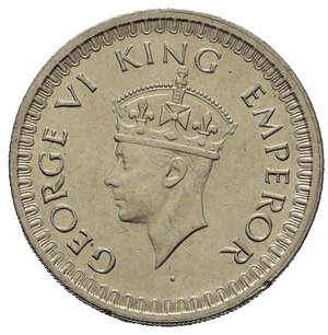 obverse: INDIA BRITANNICA. Giorgio VI. 1/2 rupia 1942. Ag. qFDC