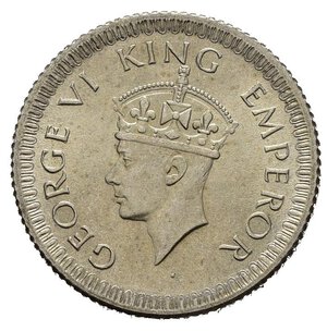 obverse: INDIA BRITANNICA. Giorgio VI. 1/4 rupia 1942. Ag. qFDC