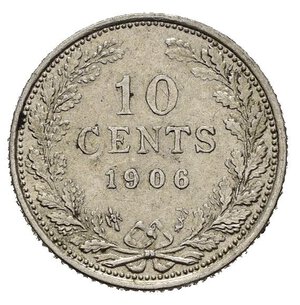 reverse: OLANDA. 10 Cents 1906. SPL