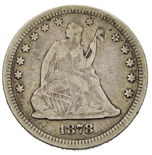 reverse: STATI UNITI. 1/4 Dollar 1878 Liberty Seated. Ag. MB