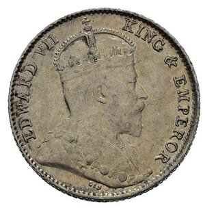 obverse: STRAITS SETTLEMENTS. Edoardo VII. 5 cents 1910. SPL+